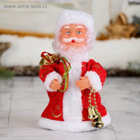Дед Мороз в красной шубе с колокольчиком