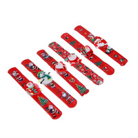 Браслет клик-клак Новый Год с подсветкой LED, 22см, пластик, 3хAG3, 1 режим,ассорт СНОУ БУМ