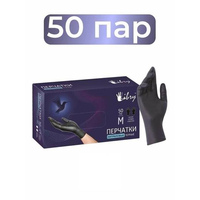 Набор Перчатки 50пар НИТРИЛОВЫЕ LIBRY/BENOVY/ADM черные (цена за кор)